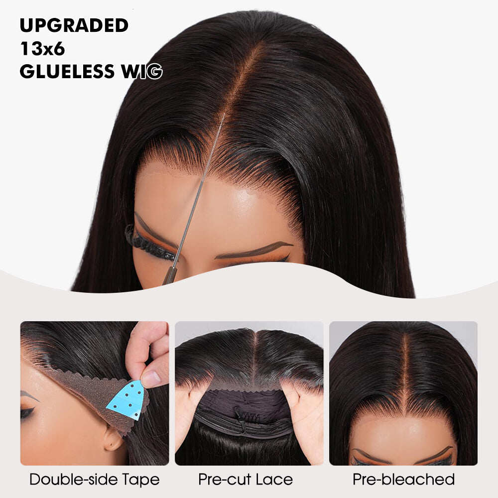Pull & Go Glueless Wig 13x6 Highlight 4/27 Color Deep Wave Invisible Knots Natural Hairline