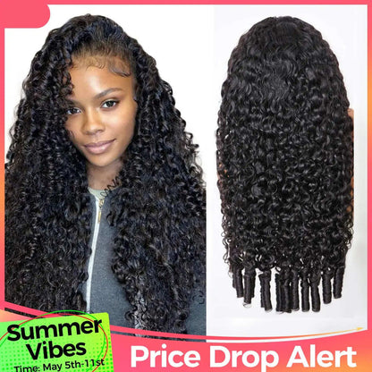 Full Burmese Curly 13x6 Lace Frontal Glueless Wigs #4 Chocolate Brown Color 220% Density Water Wave Virgin Human Hair Wigs Pre Plucked Natural Hairline #SummerVibes