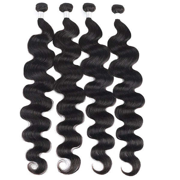 (B1) Peruvain Body Wave 4 Bundles Deal 100% Human Hair for Black Women Hair Extensions 8-40 inches