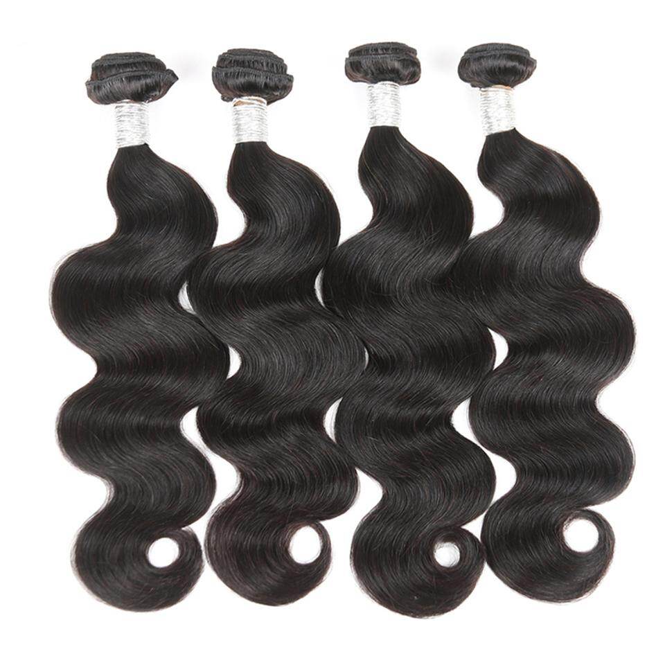 (B1) Body Wave 4 Bundles Brazilian Human Hair Weave Sew in Hair Extensions 30 Inch Bundles