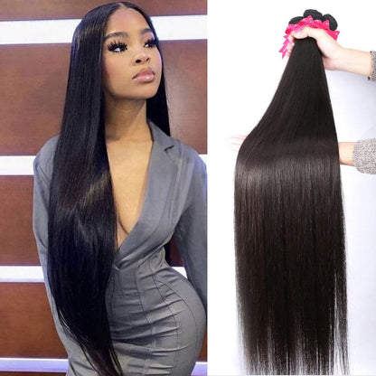 3 Bundles Indian Straight Virgin Human Hair Extension 8-40 inches