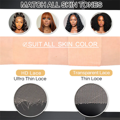 Loose Deep Wave Natural Black Hair 13x6 HD Lace Frontal Wig Wand Curls Human Hair Wigs