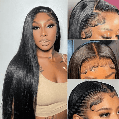 13×6 Straight Glueless Full Frontal Hd Lace Wig Pre-everything Human Hair Wig