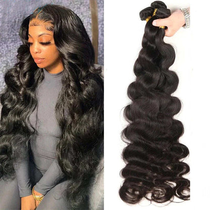 (B1) Body Wave 4 Bundles Brazilian Human Hair Weave Sew in Hair Extensions 30 Inch Bundles
