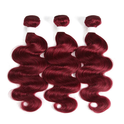 Red Bundles Burg Body Wave 3 Bundles 100% Virgin Human Hair Extension
