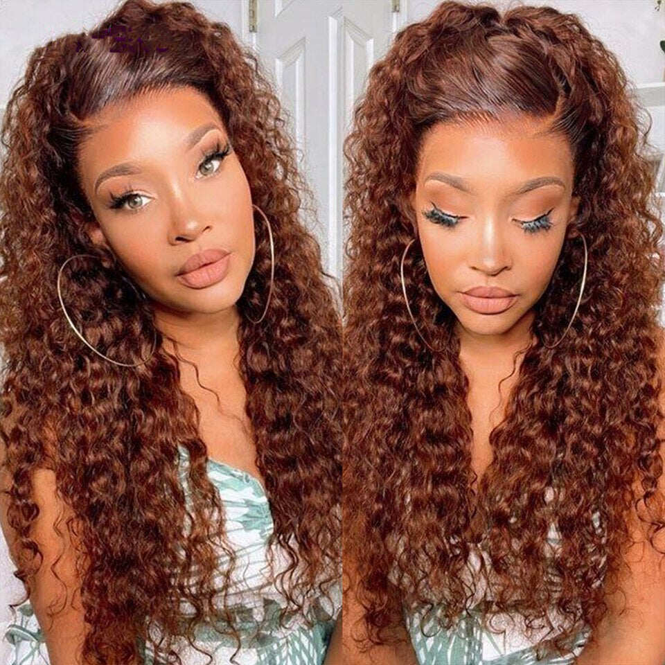 #33 Reddish Brown water Wave 3 Bundles Human Hair(No Code Need)